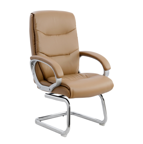 Scaune de birou - CONFERENCE ARMCHAIR SEMI-SWIVEL ZAMORA HM1088.09 CAMEL COLOR PU LEATHER 63x58x104Hcm.