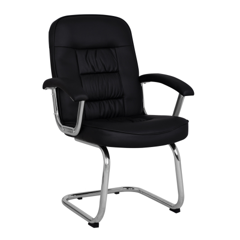 Scaune de birou - Conference chair HM1114 Black PU with chromed base 61.5x62x98 cm.