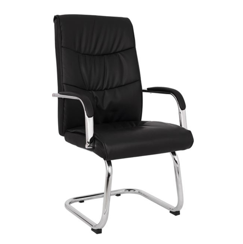 Scaune de birou - Conference chair JACOB HM1045.11 Black PU with chromed base 57x66,5x102 cm
