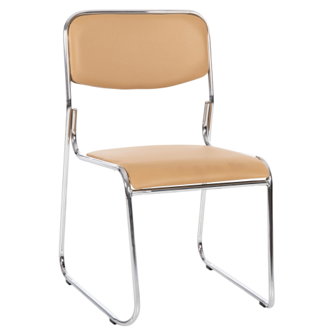 Scaune de birou - CONFERENCE/GUEST CHAIR MABEL HM1019.07 CHROMED FRAME-MOCHA PU 47x48x78Hcm.
