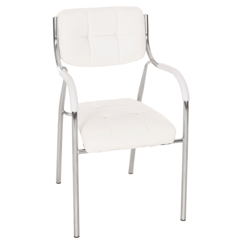 Scaune de birou - Conference office chair OBERON HM1018.02 White PU 51x52x88Hcm