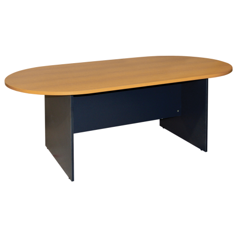 Birouri - CONFERENCE OVAL DESK SIENNA HM2134.01 MELAMINE IN ANTHRACITE-TOP IN OAK 240x120x75Hcm.