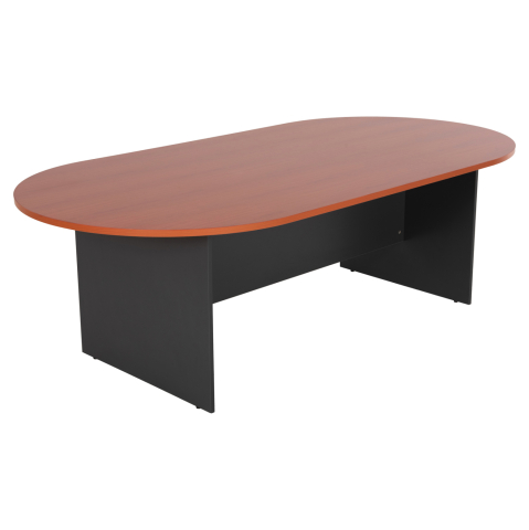 Birouri - CONFERENCE OVAL DESK SIENNA HM2134.03 MELAMINE IN ANTHRACITE-TOP IN CHERRY 240x120x75Hcm.