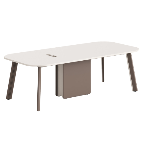 Birouri - CONFERENCE TABLE NEWLINE HM18278 MELAMINE IN CREAM WHITE - ALUMINUM LEGS 240x110x75Hcm