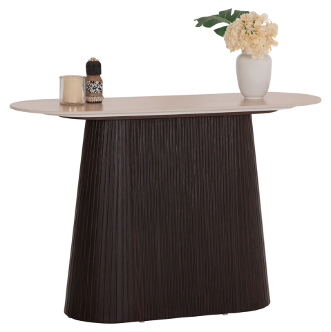 Bufete - CONSOLE CATER HM18323 CERAMIC TOP WITH TRAVERTINE STONE LOOK--MDF BASE 120x40x78Hcm.