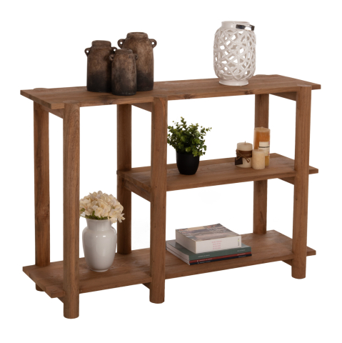 Bufete - CONSOLE KUTAI HM9638 RECYCLED TEAK WOOD IN NATURAL RUSTIC COLOR 120x35x80Hcm.