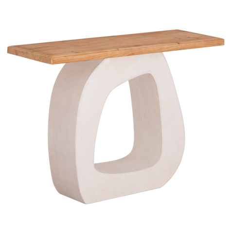 Bufete - CONSOLE SERIES SANTORINI HM18043 FIR WOOD TABLETOP-MDF BASE IN OFF-WHITE 120x38x83Hcm.