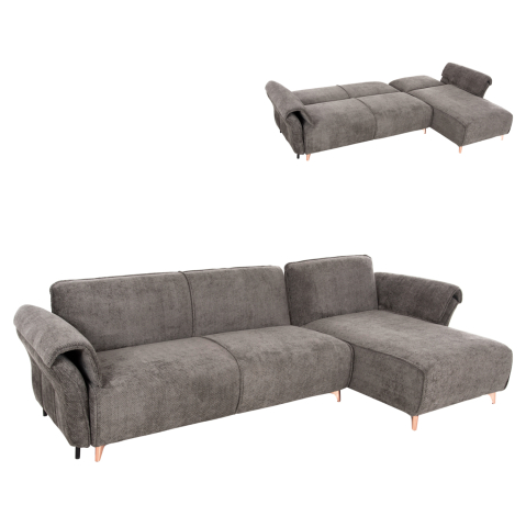Canapele de colt - CORNER REVERSIBLE SOFA-BED MAILO HM6071.02 DARK GREY FABRIC-METAL LEGS 300x145x80Hcm.