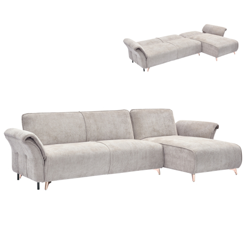 Canapele de colt - CORNER REVERSIBLE SOFA-BED MAILO HM6071.05 BEIGE FABRIC-METAL LEGS 300x150x80Hcm.