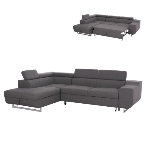 Interior - CORNER SOFA-BED WITH STORAGE SPACE ENCORE HM3301.01L GREY FABRIC 285x205x90Hcm.