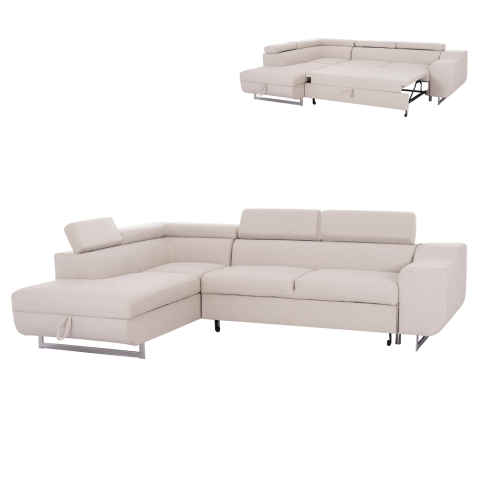 Interior - CORNER SOFA-BED WITH STORAGE SPACE ENCORE HM3301.03L BEIGE FABRIC 285x205x90Hcm.