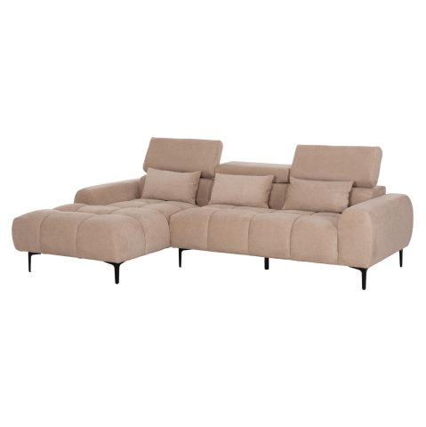 Interior - CORNER SOFA LEFT DIVYA HM3267.11L BROWN FABRIC 260x100-174x104Hcm.