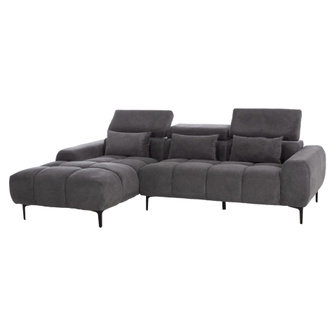 Interior - CORNER SOFA LEFT DIVYA HM3267.12L GREY FABRIC 260x100-174x104Hcm.