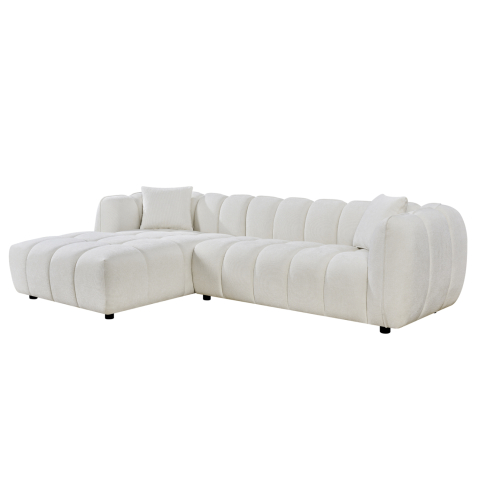 Interior - CORNER SOFA (LEFT) LYKKE HM3326.02L ECRU FABRIC 280x89-165(chaise)x70Hcm.