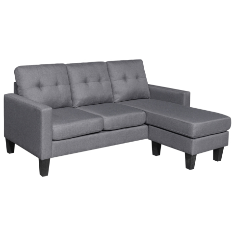 Interior - CORNER SOFA REVERSIBLE MEGGY HM3297.01 GREY FABRIC 184.5x129x86Hcm.