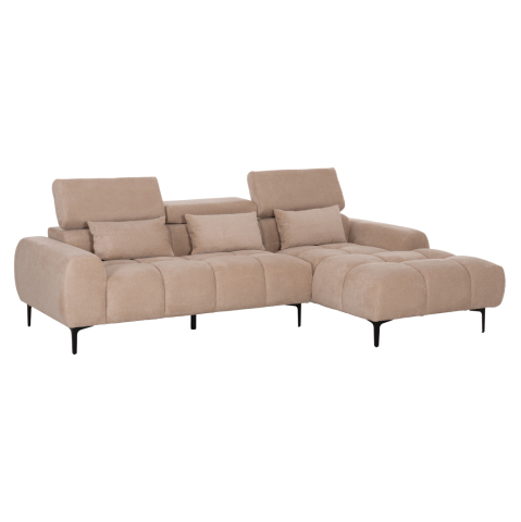 Interior - CORNER SOFA RIGHT DIVYA HM3267.11R BROWN FABRIC 260x100-174x104Hcm.