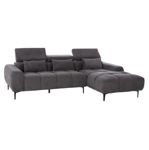Interior - CORNER SOFA RIGHT DIVYA HM3267.12R GREY FABRIC 260x100-174x104Hcm.