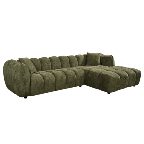 Interior - CORNER SOFA (RIGHT) LYKKE HM3326.03R GREEN FABRIC 280x89-165(chaise)x70Hcm.