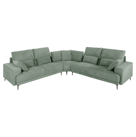 Canapele de colt - CORNER SOFA SYMMET HM3269.06 MINT FABRIC-GLOSSY ANTHRACITE LEGS 314x314x90-102Hcm.