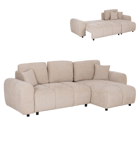 Interior - CORNER SOFABED REVERSIBLE GERT HM3349.02 BEIGE CHENILLE FABRIC 253x142x85Hcm.