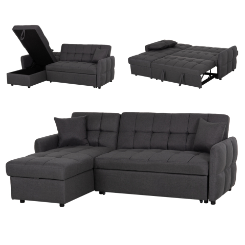 Interior - CORNER SOFABED REVERSIBLE NEZU HM3294.01 GREY FABRIC 210x140x78Hcm.
