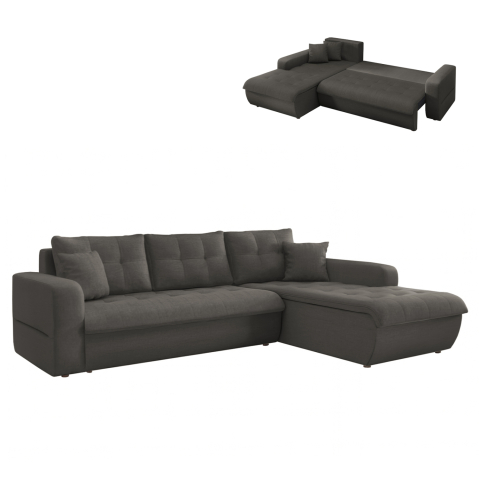 Interior - CORNER SOFABED RIGHT KANSO HM3338.01R GREY FABRIC 244x188x80Hcm.