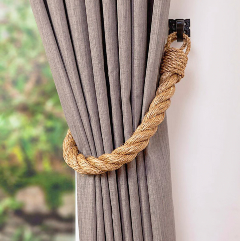 Articole de uz casnic - CURTAIN TIEBACK 100% BEIGE ROPE HM8946.01 60x2x2 cm.