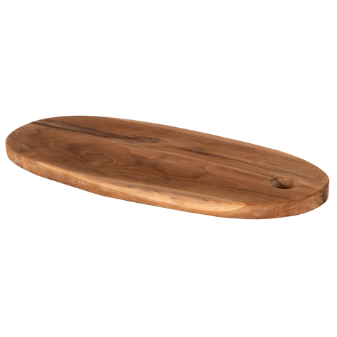 Electrocasnice - CUTTING BOARD OVAL FOR THE KITCHEN HM4284 TEAK WOOD IN NATURAL-WITH HANGING HOLE 15x41x2H cm.