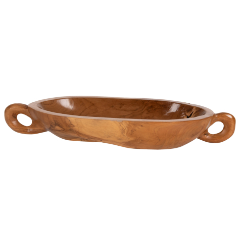 Decoratiuni pentru masa - DECORATIVE DISH HM4304 TEAK WOOD IN NATURAL COLOR 64x21,5x9,5Hcm.