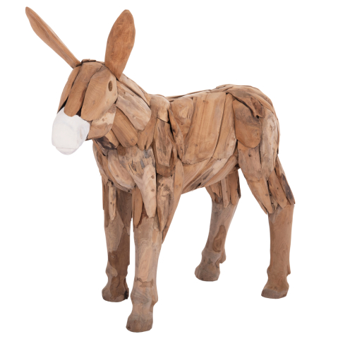Decoratiuni de podea - DECORATIVE DONKEY HM4387 RECYCLED TEAK WOOD IN NATURAL COLOR 103x33x99,5Hcm.