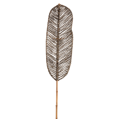 Flori - Plante - DECORATIVE LEAF HM7823.02 MADE OF BAMBOO AND SEAGRASS BLACK NATURAL 30x200x3Hcm.