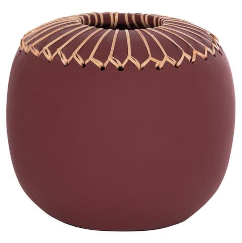 Vaze de podea - DECORATIVE TABLE VASE LENNOX HM4675.06L TERRACOTA IN MAROON RED--Φ22x20Hcm.
