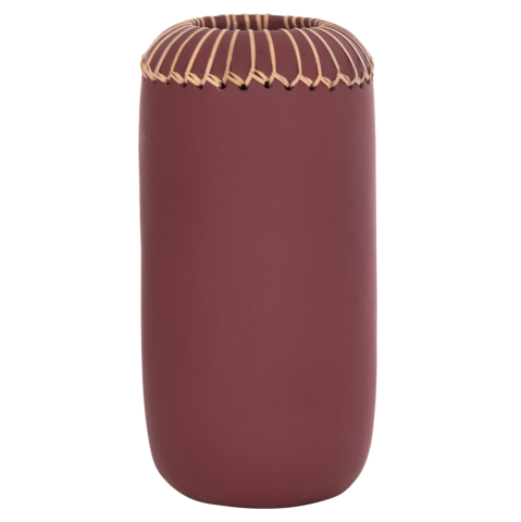 Vaze de podea - DECORATIVE TABLE VASE LENNOX HM4675.06S TERRACOTA IN MAROON RED--Φ18x33Hcm.