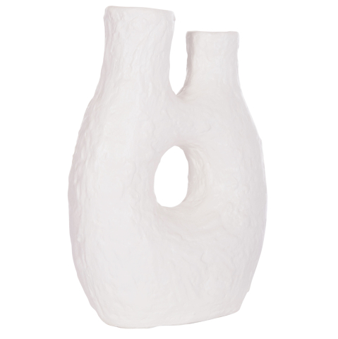 Vaze de podea - DECORATIVE TABLE VASE NAMENTIS HM4665.02L TERRACOTA IN WHITE COLOR--27x13.5x37Hcm.