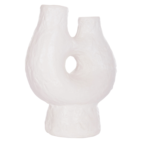 Vaze de podea - DECORATIVE TABLE VASE NAMENTIS HM4665.02S TERRACOTA IN WHITE COLOR--26x15x32.5Hcm.
