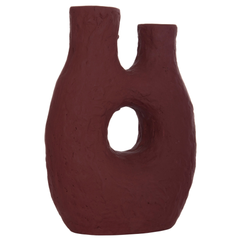 Vaze de podea - DECORATIVE TABLE VASE NAMENTIS HM4665.03L TERRACOTA IN MAROON RED COLOR--27x13.5x37Hcm.