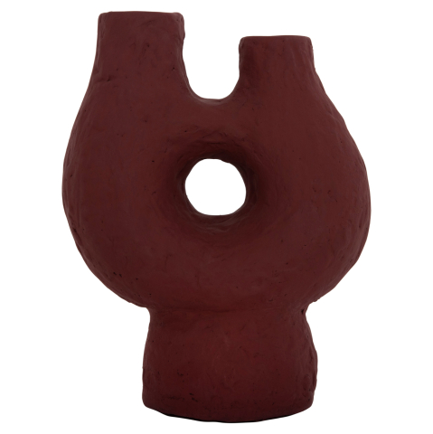 Decoratiuni - DECORATIVE TABLE VASE NAMENTIS HM4665.03S TERRACOTA IN MAROON RED COLOR--26x15x32.5Hcm.