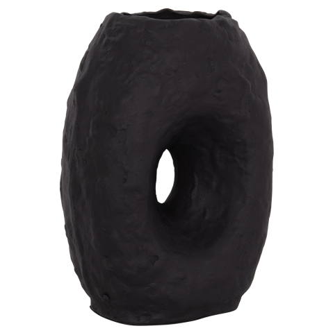 Decoratiuni - DECORATIVE TABLE VASE NAMENTIS HM4673.01L TERRACOTA IN BLACK COLOR--26.5x16x36.5Hcm.