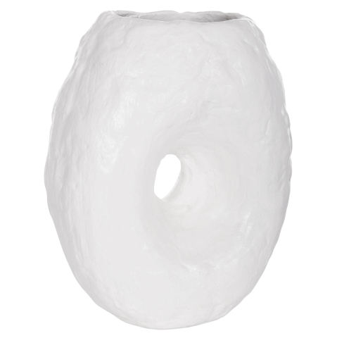 Decoratiuni - DECORATIVE TABLE VASE NAMENTIS HM4673.02S TERRACOTA IN WHITE COLOR--22x13x28Hcm.