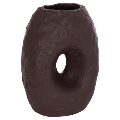Vaze de podea - DECORATIVE TABLE VASE NAMENTIS HM4673.07L TERRACOTA IN CHOCOLATE COLOR--26.5x16x36.5Hcm.