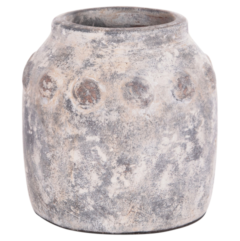 Decoratiuni - DECORATIVE TABLE VASE VERMO HM4392 TERRACOTTA IN GREY Φ20x19Hcm.