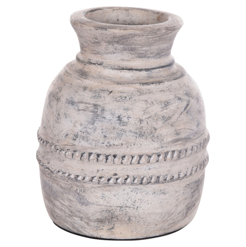 Decoratiuni - DECORATIVE TABLE VASE VERMO HM4393 TERRACOTTA IN LIGHT GREY Φ21x25Hcm.