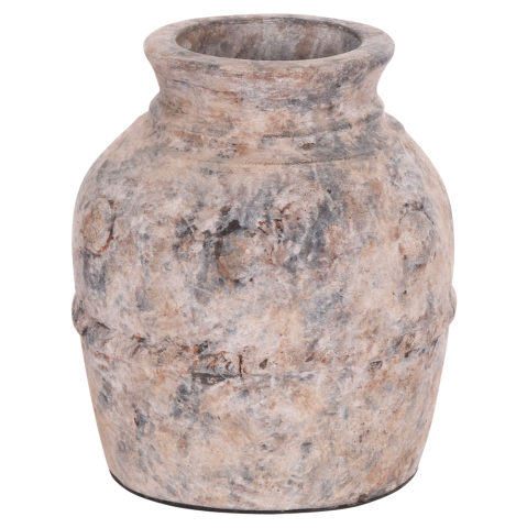 Decoratiuni - DECORATIVE TABLE VASE VERMO HM4395 TERRACOTTA IN BRUSHED GREY Φ17x19Hcm.