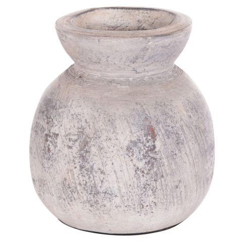 Decoratiuni - DECORATIVE TABLE VASE VERMO HM4396 TERRACOTTA IN LIGHT GREY Φ18x19Hcm.