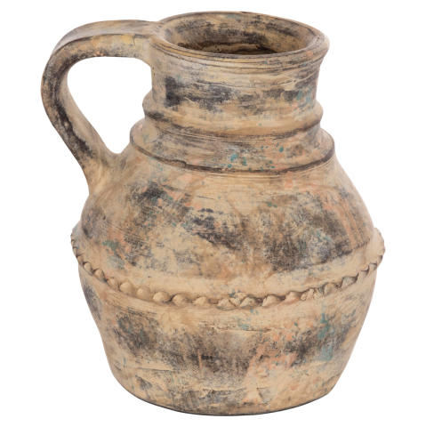 Decoratiuni - DECORATIVE TABLE VASE VERMO HM4397 TERRACOTTA IN CREAM BEIGE Φ20x20.5Hcm.
