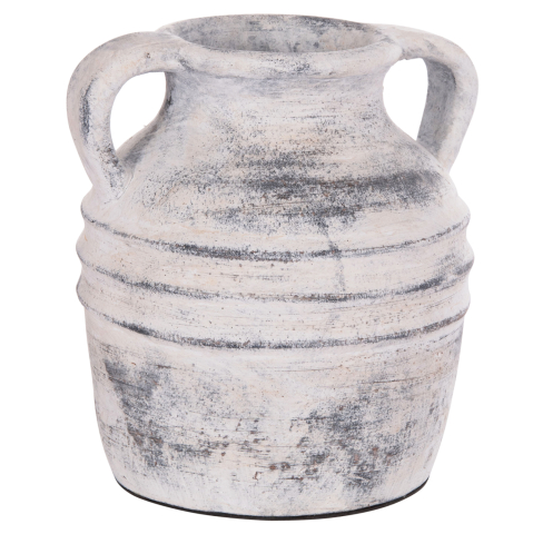 Decoratiuni - DECORATIVE TABLE VASE VERMO HM4398 TERRACOTTA IN LIGHT GREY Φ21x22Hcm.