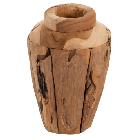 Vaze de podea - DECORATIVE VASE HM7917 RECYCLED PIECES OF TEAK WOOD IN NATURAL COLOR Φ15x30Hcm.