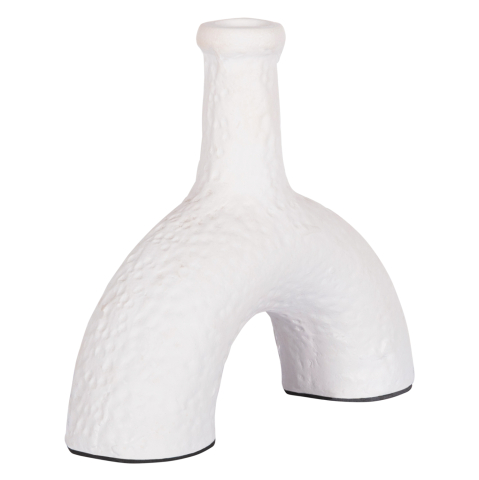Decoratiuni pentru masa - DECORATIVE VASE SERIES CLAYVON HM4403 TERRACOTTA IN WHITE COLOR 23.5x7.5x21Hcm.