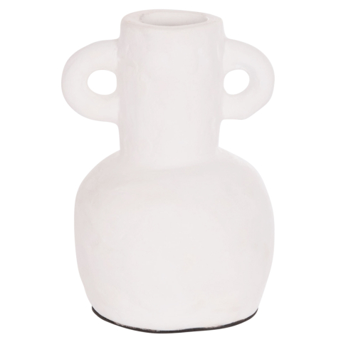 Decoratiuni - DECORATIVE VASE SERIES CLAYVON HM4406 TERRACOTTA IN WHITE COLOR Φ14x20Hcm.