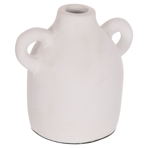 Decoratiuni - DECORATIVE VASE SERIES CLAYVON HM4407 TERRACOTTA IN WHITE COLOR 20x12x19Hcm.